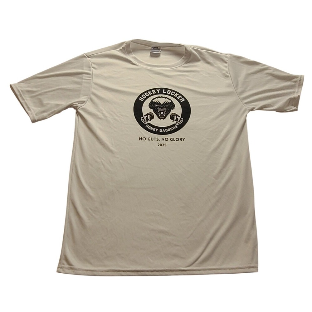 Port & Company Hockey Locker Honey Badgers Performance Men's T-Shirt White Small